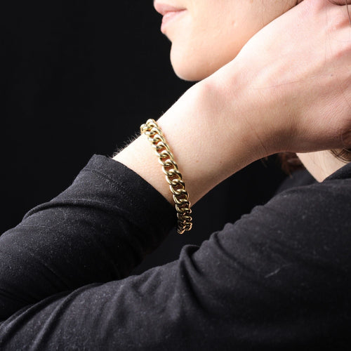 Bracelet Bracelet ancien or jaune gourmette 58 Facettes 24-176