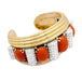 Bracelet Important jonc René Boivin, platine, or jaune, corail et diamants. 58 Facettes 32496