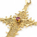 Boucles d'oreilles Pendentif croix en or jaune avec rubis 58 Facettes D362749JC