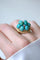 Bague 54 Bague Cocktail or jaune turquoises diamants 58 Facettes