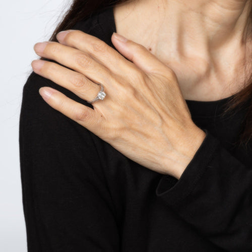 Bague Bague vintage Art Déco diamant 0,89 ct en platine 58 Facettes G14181