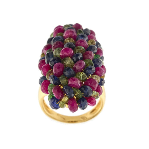 Bague 57 Bague avec rubis, saphirs et émeraudes 58 Facettes 34063