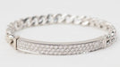 Bracelet souple en or blanc pavé de diamants 58 Facettes 32978