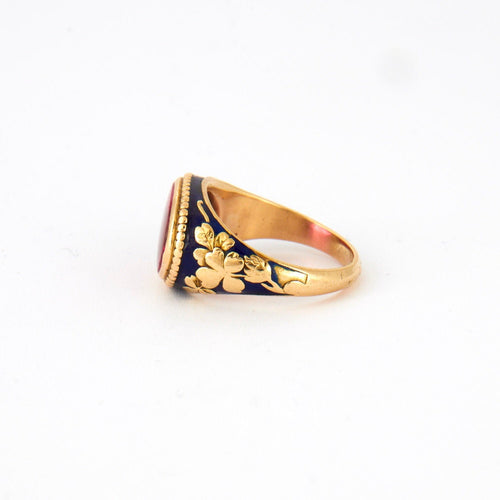 Bague 57 Bague fin XIXéme, émaillée 58 Facettes