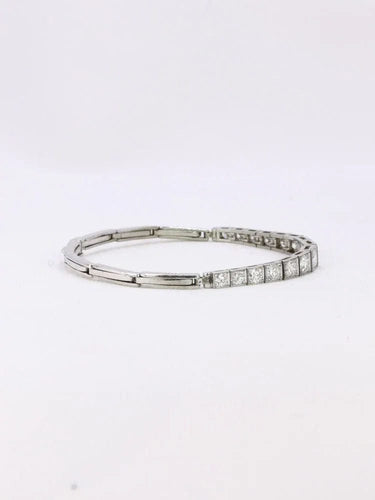 Bracelet Bracelet ligne diamants or blanc platine 58 Facettes J437