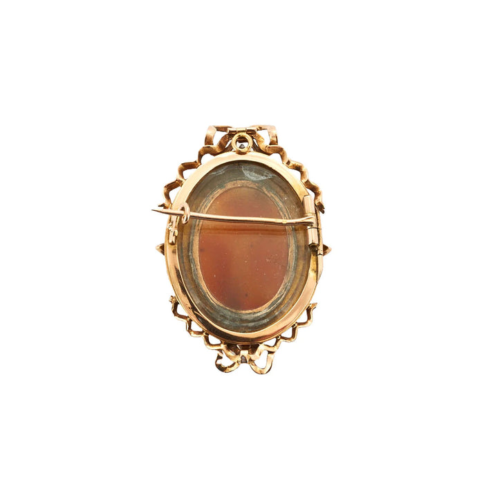 Brooch - cameo pendant on gold agate