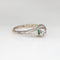 Bague 56 Bague Art déco vintage en or blanc 14 carats avec diamants et émeraude 58 Facettes G13877