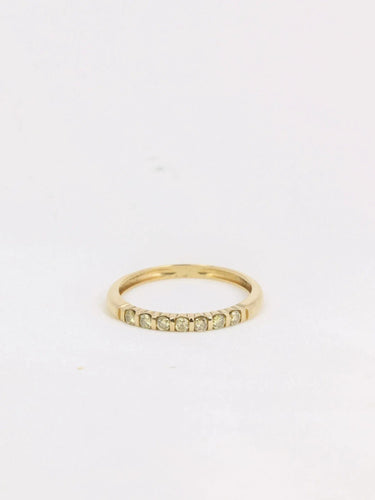 Bague 54 Demi alliance vintage or diamants jaunes 58 Facettes J184