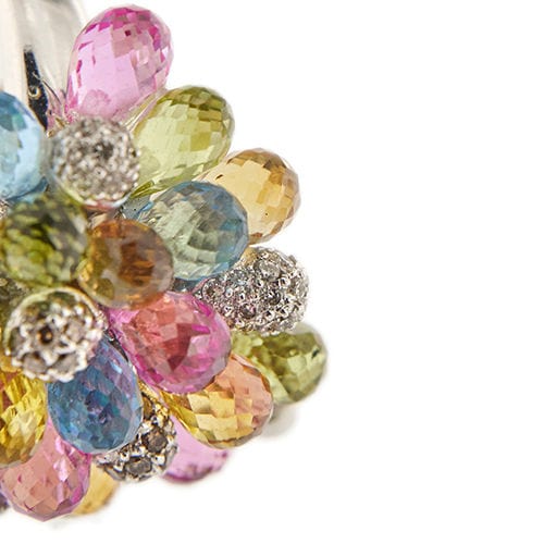 Bague 53 Bague perle, pierres de couleur et diamants 58 Facettes 30439