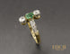 Bague 53 Bague Trilogie Emeraude et Diamants 58 Facettes A10767