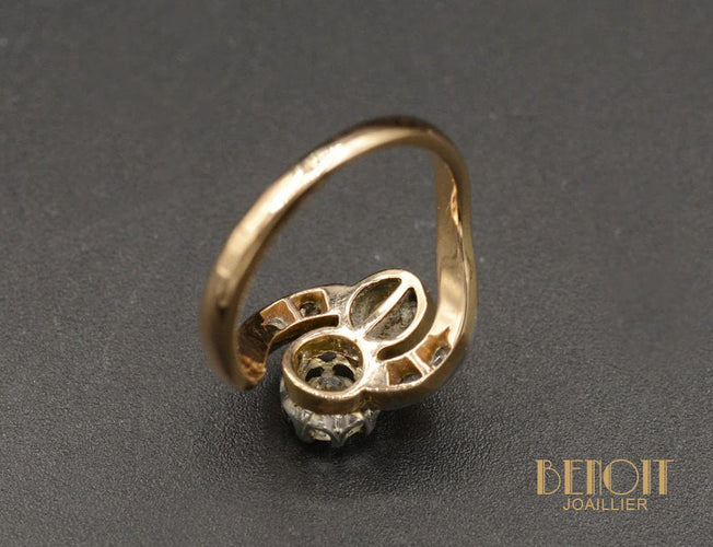 Bague Bague Toi et Moi Perle et Diamant 58 Facettes A10009