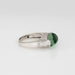 Bague 53 Bague en or blanc avec diamants et tourmaline verte écume de mer 58 Facettes G13597