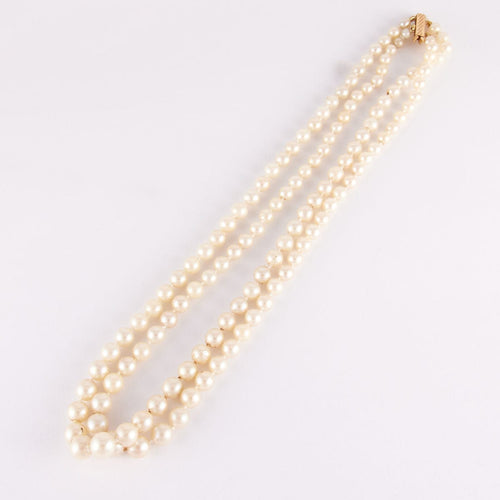 Collier Collier de perles de Culture 2 Rang Fermoir OR 58 Facettes