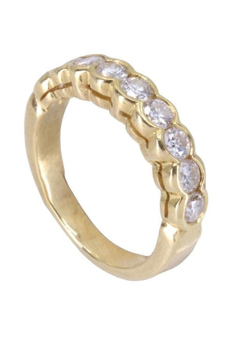 Bague 49 DEMI-ALLIANCE  9 DIAMANTS 58 Facettes 088021