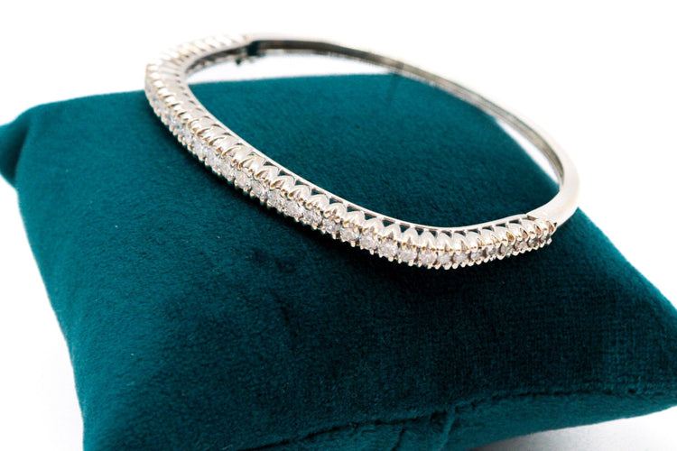 Bracelet Bracelet jonc or blanc diamants 58 Facettes 240034