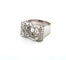 Bague 64 Bague en or blanc avec de gros diamants en or rose 58 Facettes