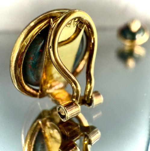 Boucles d'oreilles Boucles d'oreilles or jaune et jaspe 58 Facettes