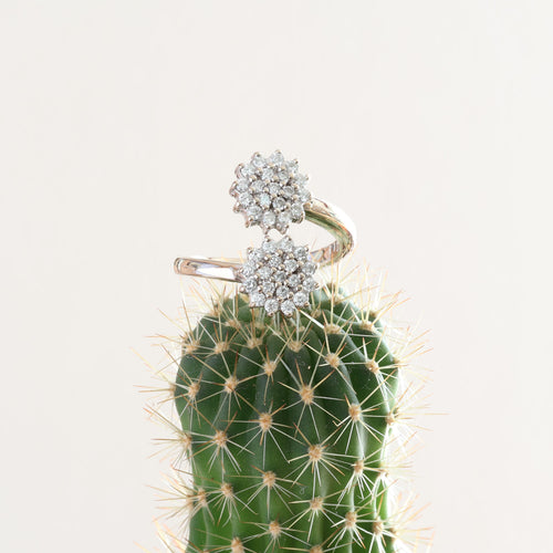 Bague 57 Bague « Toi et moi » en or blanc avec diamants 58 Facettes 152/23