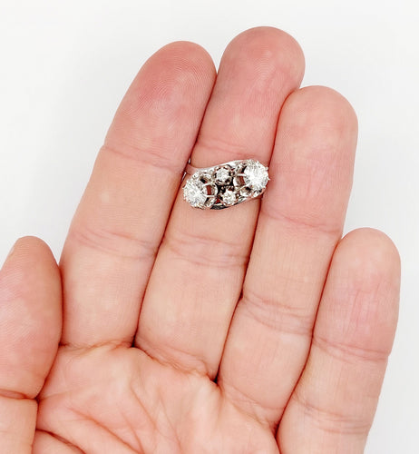 Bague 53 Bague toi et moi art déco en or blanc et diamants 58 Facettes A05504