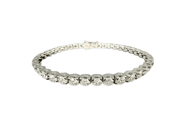 Bracelet Bracelet rivière or blanc totalisant 7.50 carats 58 Facettes
