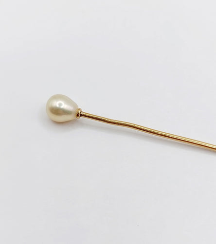 Broche Epingle à cravate ou chapeau antique or et perle (circa 1900) 58 Facettes A04522