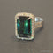 Bague 54 Bague tourmaline verte et diamants en or blanc 58 Facettes 4415