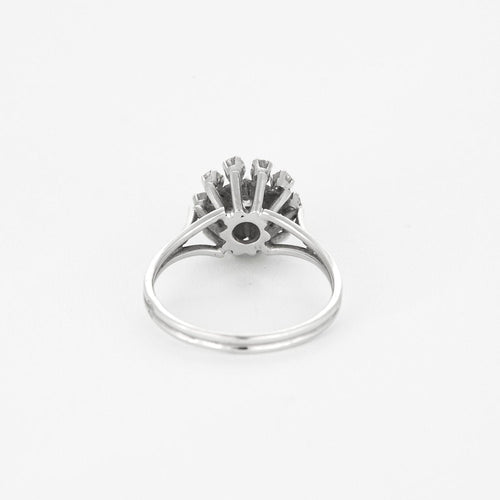 Bague 60 Bague marguerite or blanc et diamant 58 Facettes GU193