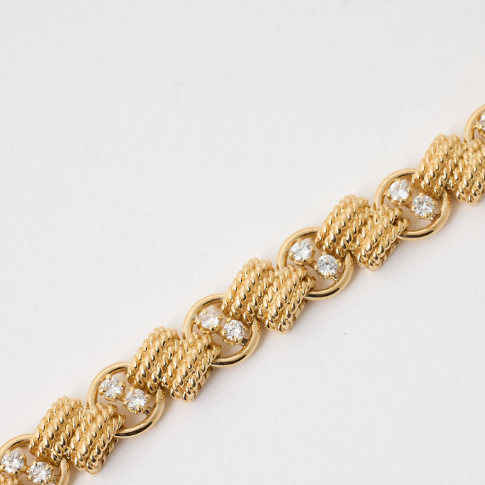 Van Cleef and Arpels - Vintage Yellow Gold & Diamond Bracelet