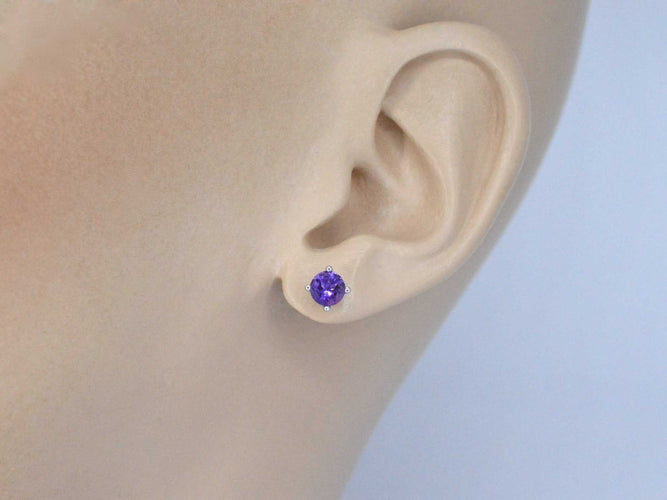 Boucles d'oreilles Boucles d'oreilles en or blanc avec améthyste 58 Facettes 2192