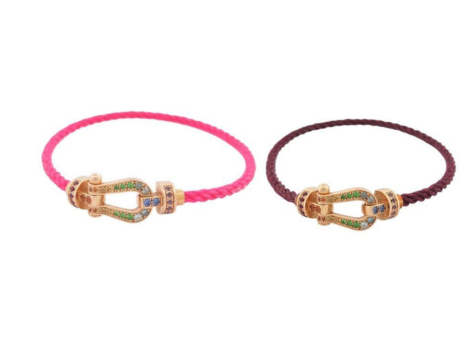 Bracelet bracelet FRED force 10 mm 0b0156 t15 rubis saphir or rose 18 carats 58 Facettes 269168