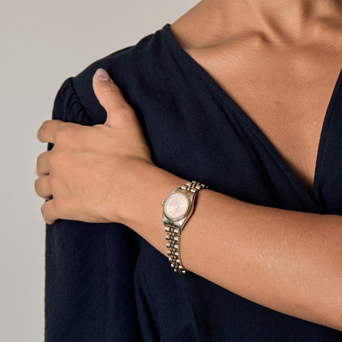 Montre ROLEX - Montre Oyster Perpetual Lady en or jaune et acier cadran champagne 58 Facettes