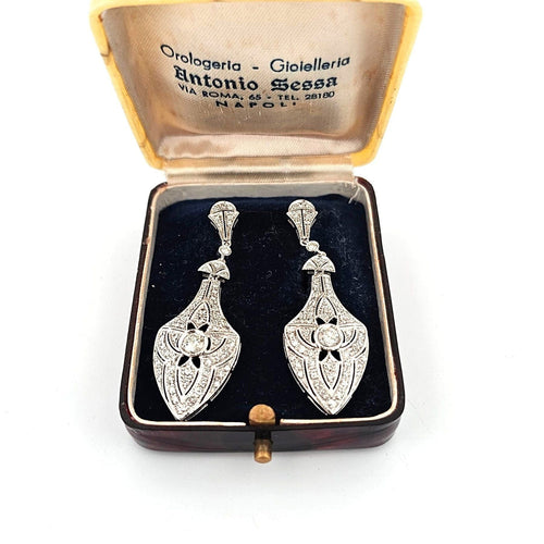 Boucles d'oreilles Boucles d'oreilles en or blanc avec diamants 58 Facettes