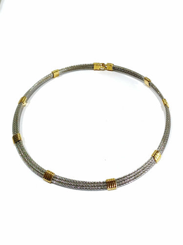 Collier FRED - Collier or et acier 58 Facettes