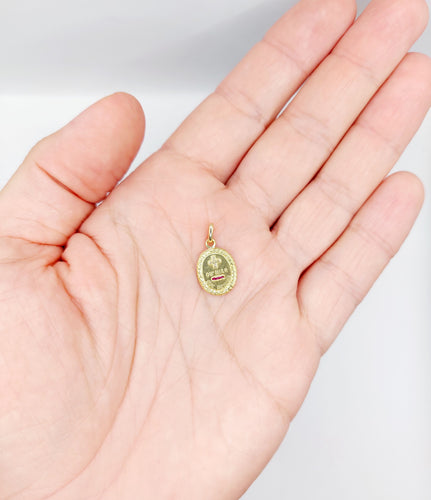 Pendentif Pendentif AUGIS médaille d'amour or jaune diamant et rubis : couronne de laurier (circa 1950) 58 Facettes A05551