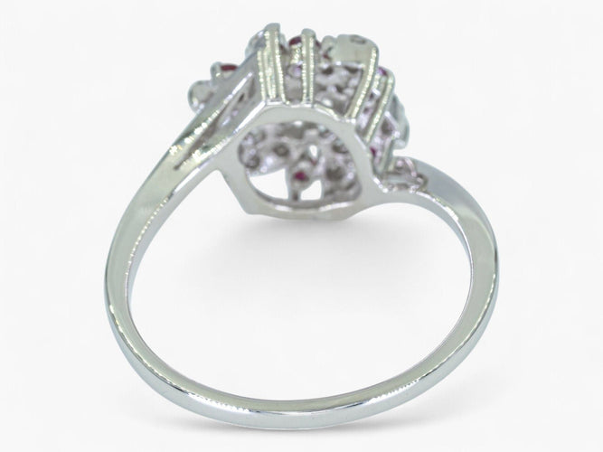 Bague Bague en or 14 carats – Diamant 0,18 ct et rubis 0,06 ct 58 Facettes AN86