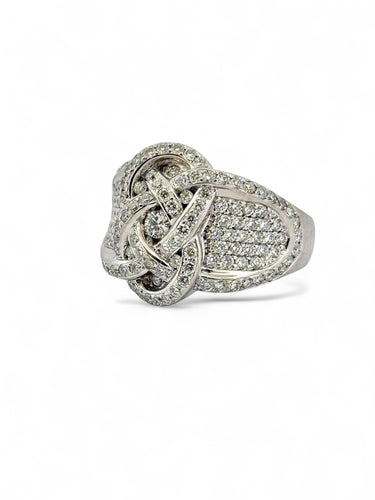 Bague 57 Bague infini en or blanc et diamants 58 Facettes