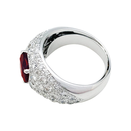 Bague 49 Bague jonc pavage diamant, rubis 1,78 carats. 58 Facettes 30945