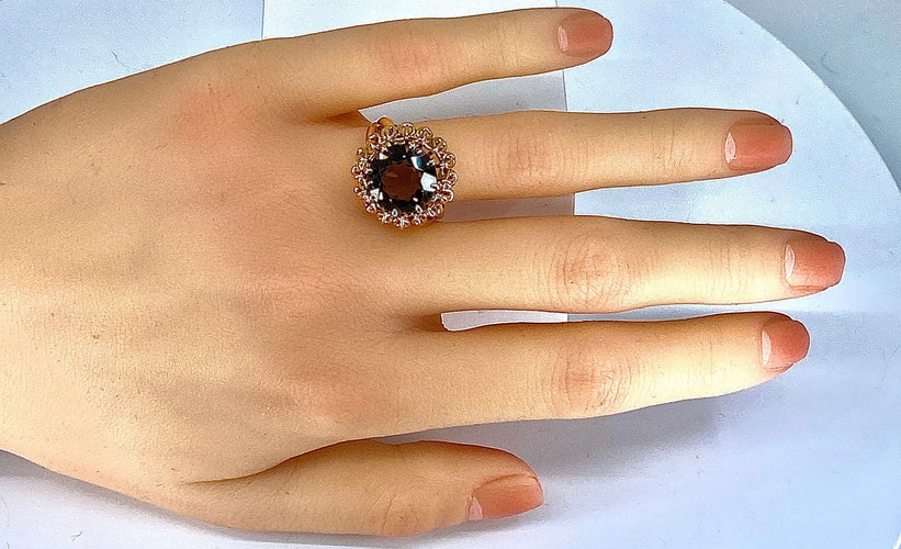 Bague 56 Bague en or jaune et topaze 58 Facettes AB318