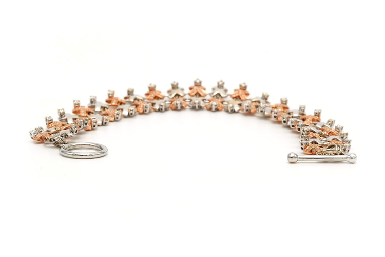 Bracelet Bracelet contemporain or blanc et or rose, diamants (+- 3,30ct) 58 Facettes 22449