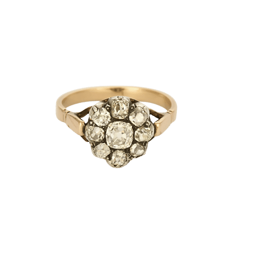 Bague 51 Bague en Or rose et argent et diamants de taille ancienne 58 Facettes MEA4861