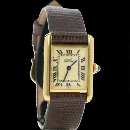Montre Cartier Montre Tank Vermeil Must De Cartier Vermeil 58 Facettes MT43758