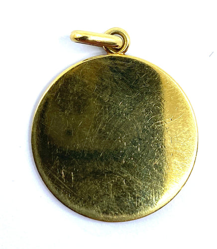 Pendentif Médaille en or 18 carats représentant la Vierge et Sainte Anne 58 Facettes