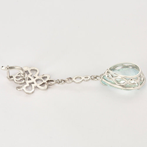 Akvamarin øreringe i hvidguld i rokoko