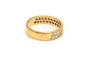 Bague 56 Alliance demi-américaine double rang en or jaune sertie de diamants 58 Facettes 21038