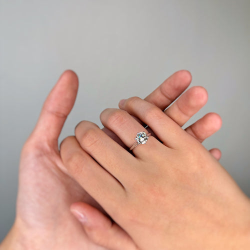 Bague 50 Solitaire - Or blanc & Diamant 1,45 cts 58 Facettes 250232R