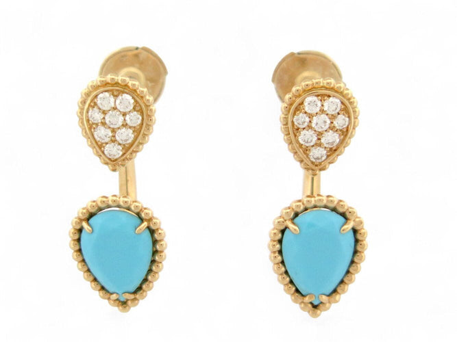 Boucles d'oreilles boucles d'oreilles BOUCHERON serpent boheme or 18k diamant 0.16ct turquoise 58 Facettes 271373
