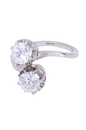Bague 55 BAGUE TOI ET MOI ANCIEN DIAMANTS 58 Facettes 088321