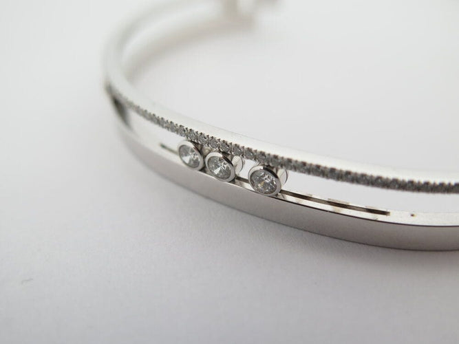 Bracelet bracelet MESSIKA  move romane 6514 or blanc diamant jonc 15 cm 58 Facettes 268783