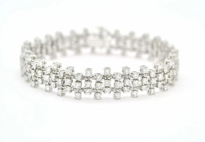 Bracelet Bracelet en or blanc Giorgio Visconti serti de diamants de 5,20 ct 58 Facettes 10347
