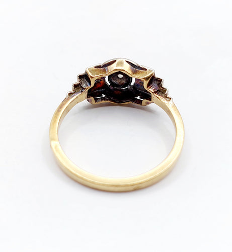 Bague 55 Bague art déco or jaune et diamant 58 Facettes A05705